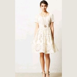 New Anthropologie Tracy Reese Ivory Mini Dress
